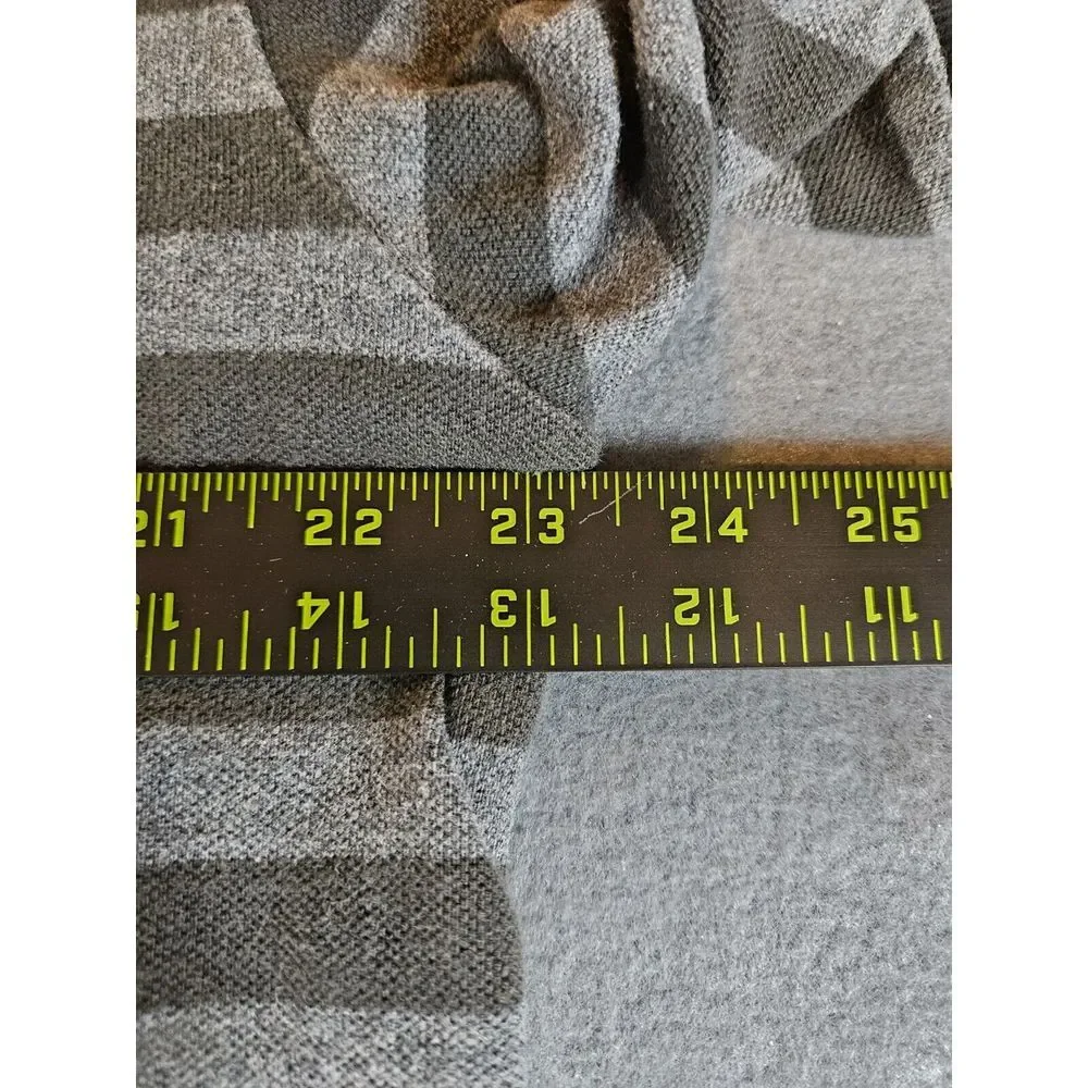Ralph Lauren Mens Shirt Size XL Striped Gray Black Heather Short Sleeve Polo Top